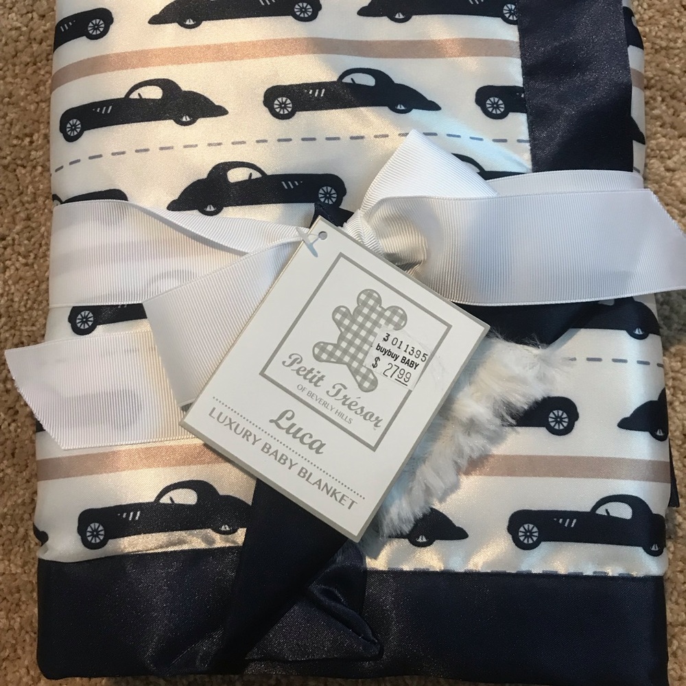 Luxury car print baby blanket